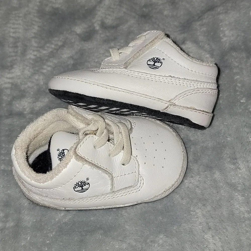 Timberland Soft Bottom Leather Crib Shoes Baby Infant Size 1